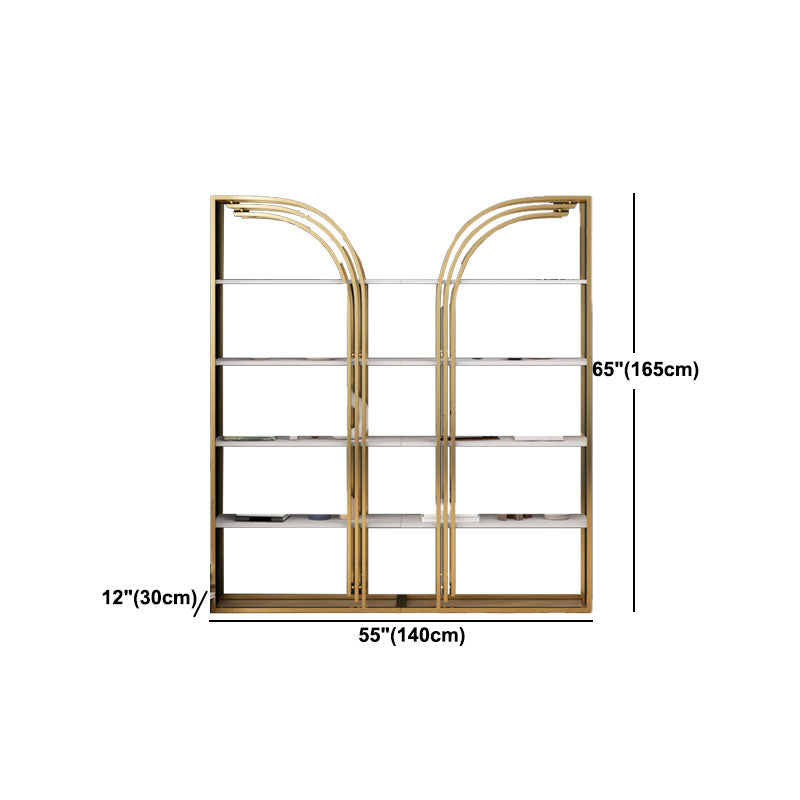 12"W Bookshelf Open Back Glam Style Bookcase for Study Room Home Office Clearhalo 'Bookcases' 'furn' 'furn_bookcases' 'Furniture' 'furniture_bookcases' 'kitchen' 'kitchen_bookcases' 'Living Room Furniture' 'Office Furniture' 4718823