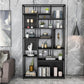 9.84"W 78.74"H Bookshelf Open Back Glam Style for Study Room Home Office Black Clearhalo 'Bookcases' 'furn' 'furn_bookcases' 'Furniture' 'furniture_bookcases' 'kitchen' 'kitchen_bookcases' 'Living Room Furniture' 'Office Furniture' 4718829