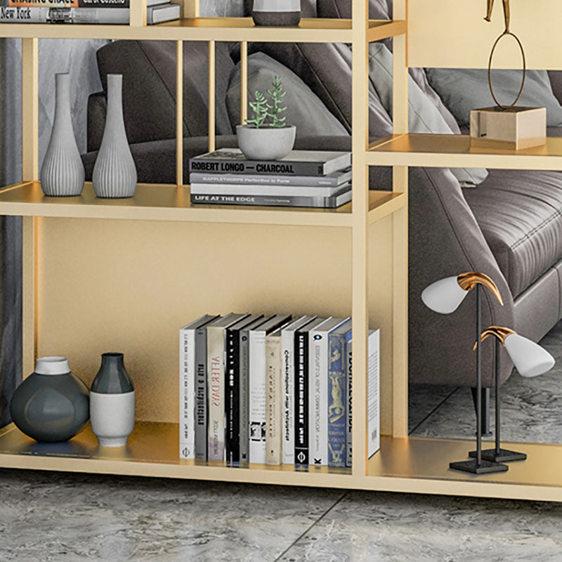9.84"W 78.74"H Bookshelf Open Back Glam Style for Study Room Home Office Clearhalo 'Bookcases' 'furn' 'furn_bookcases' 'Furniture' 'furniture_bookcases' 'kitchen' 'kitchen_bookcases' 'Living Room Furniture' 'Office Furniture' 4718832