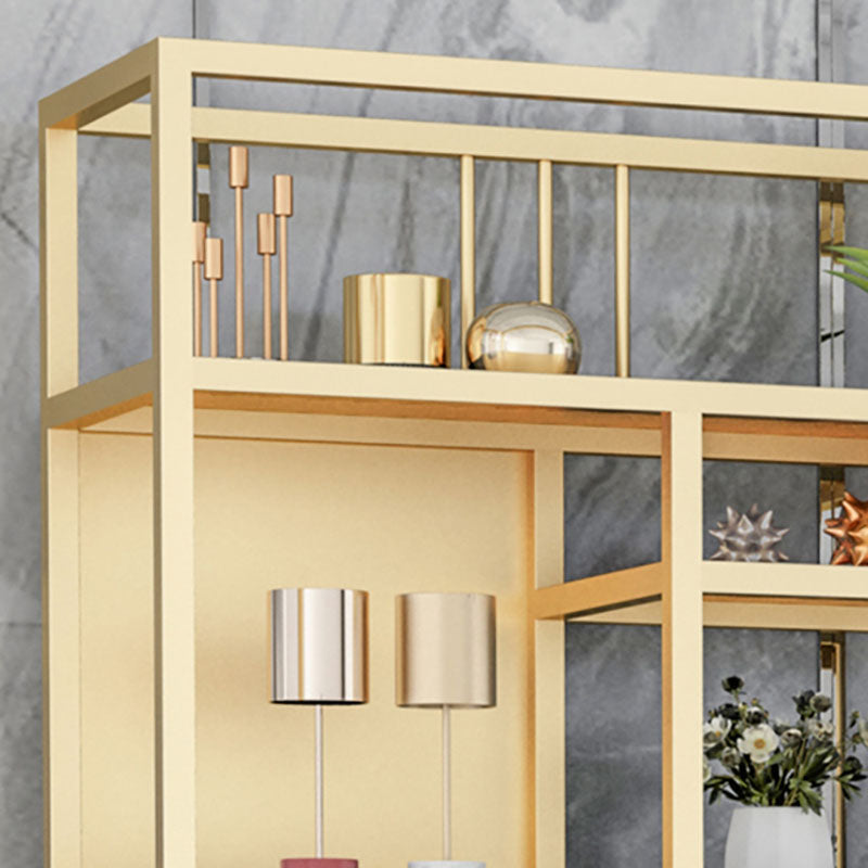 9.84"W 78.74"H Bookshelf Open Back Glam Style for Study Room Home Office Clearhalo 'Bookcases' 'furn' 'furn_bookcases' 'Furniture' 'furniture_bookcases' 'kitchen' 'kitchen_bookcases' 'Living Room Furniture' 'Office Furniture' 4718834