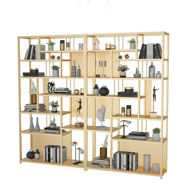 9.84"W 78.74"H Bookshelf Open Back Glam Style for Study Room Home Office Clearhalo 'Bookcases' 'furn' 'furn_bookcases' 'Furniture' 'furniture_bookcases' 'kitchen' 'kitchen_bookcases' 'Living Room Furniture' 'Office Furniture' 4718835