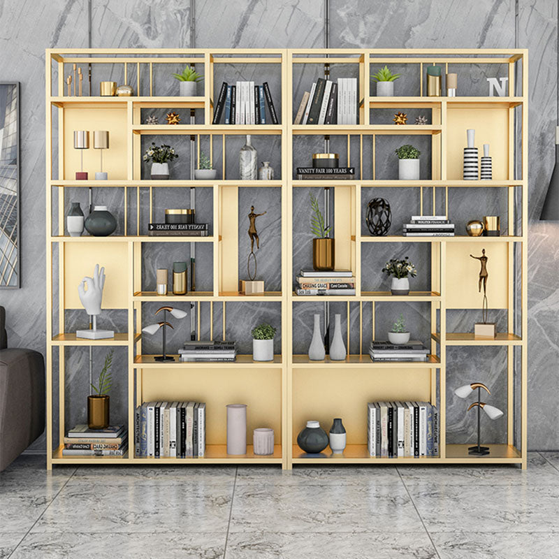 9.84"W 78.74"H Bookshelf Open Back Glam Style for Study Room Home Office Clearhalo 'Bookcases' 'furn' 'furn_bookcases' 'Furniture' 'furniture_bookcases' 'kitchen' 'kitchen_bookcases' 'Living Room Furniture' 'Office Furniture' 4718836