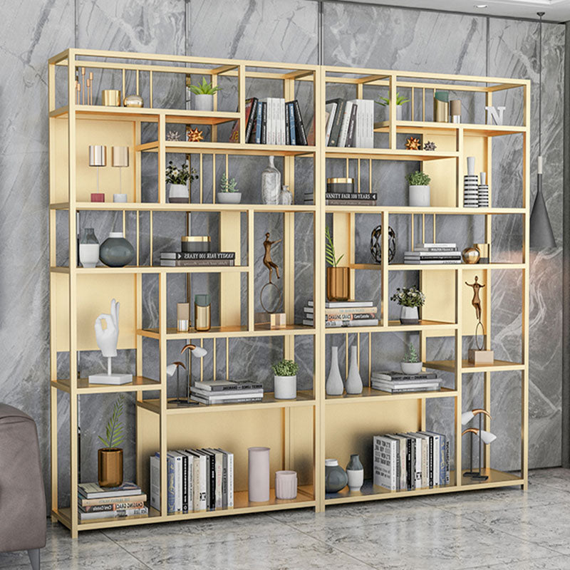9.84"W 78.74"H Bookshelf Open Back Glam Style for Study Room Home Office Clearhalo 'Bookcases' 'furn' 'furn_bookcases' 'Furniture' 'furniture_bookcases' 'kitchen' 'kitchen_bookcases' 'Living Room Furniture' 'Office Furniture' 4718837