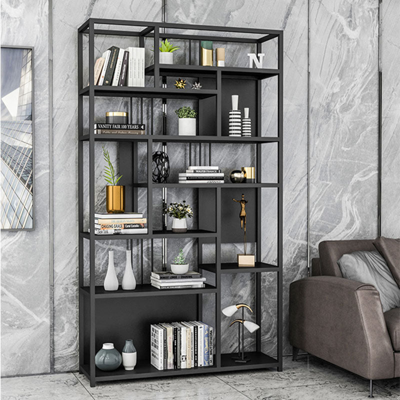 9.84"W 78.74"H Bookshelf Open Back Glam Style for Study Room Home Office Clearhalo 'Bookcases' 'furn' 'furn_bookcases' 'Furniture' 'furniture_bookcases' 'kitchen' 'kitchen_bookcases' 'Living Room Furniture' 'Office Furniture' 4718839