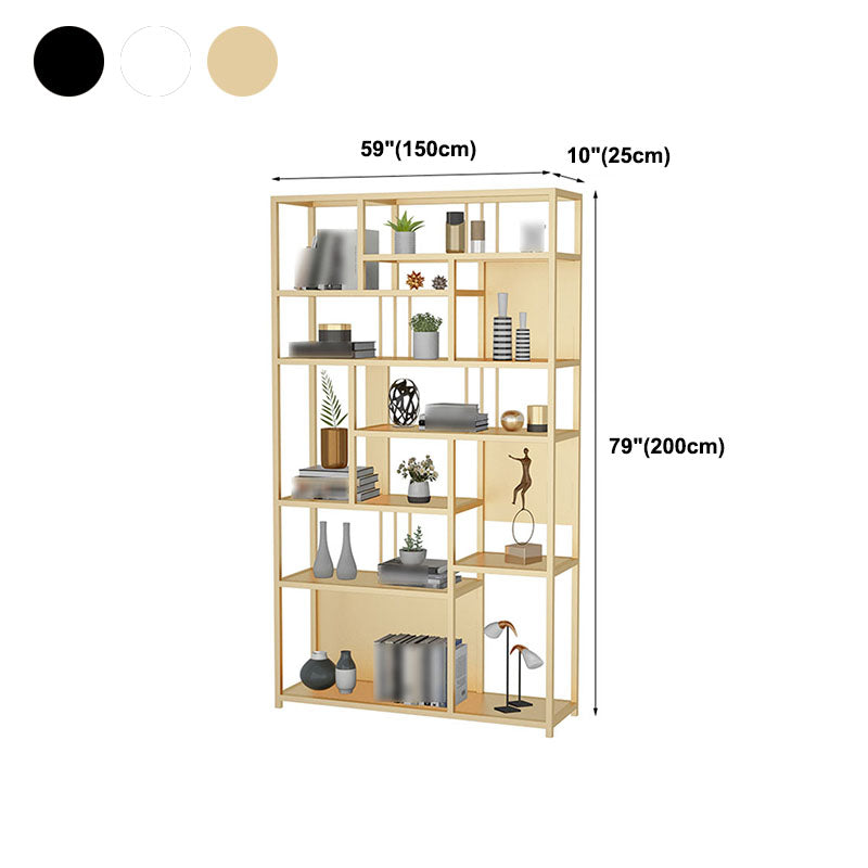 9.84"W 78.74"H Bookshelf Open Back Glam Style for Study Room Home Office Clearhalo 'Bookcases' 'furn' 'furn_bookcases' 'Furniture' 'furniture_bookcases' 'kitchen' 'kitchen_bookcases' 'Living Room Furniture' 'Office Furniture' 4718843