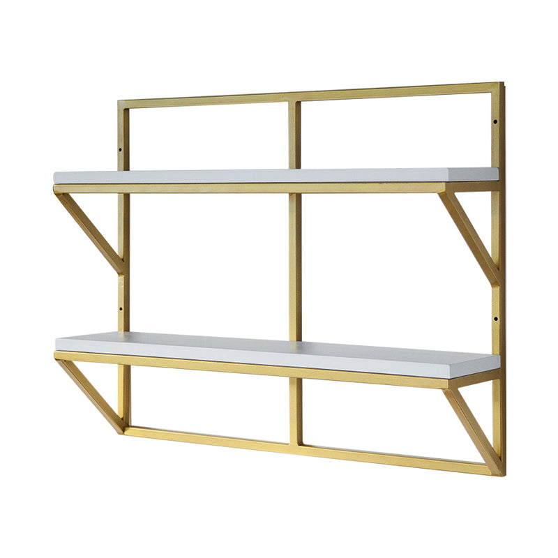 Glam Wall Mounted Bookshelf Iron Frame Glass and Pine Shelf Bookshelf Clearhalo 'Bookcases' 'furn' 'furn_bookcases' 'Furniture' 'furniture_bookcases' 'kitchen' 'kitchen_bookcases' 'Living Room Furniture' 'Office Furniture' 4718853