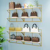 Glam Wall Mounted Bookshelf Iron Frame Glass and Pine Shelf Bookshelf Clearhalo 'Bookcases' 'furn' 'furn_bookcases' 'Furniture' 'furniture_bookcases' 'kitchen' 'kitchen_bookcases' 'Living Room Furniture' 'Office Furniture' 4718859