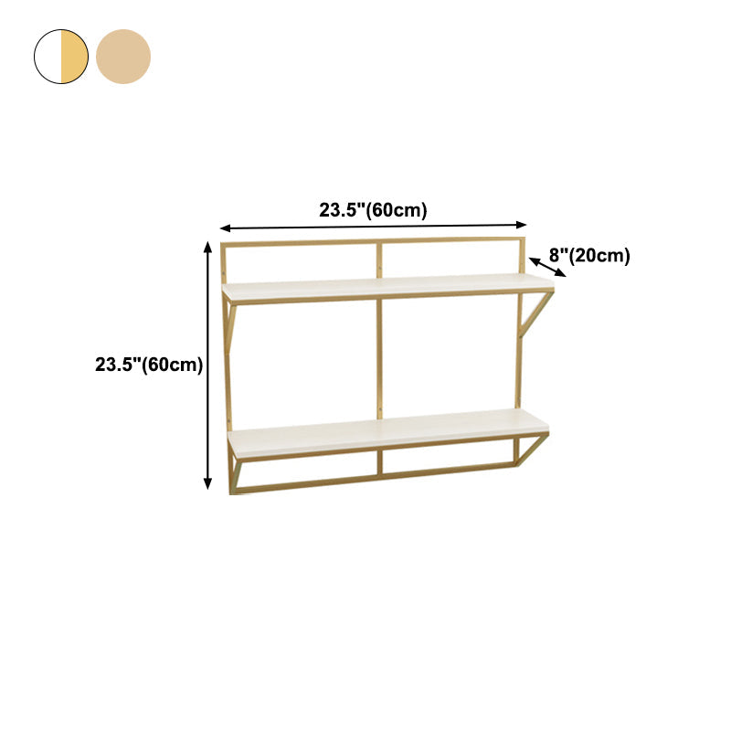 Glam Wall Mounted Bookshelf Iron Frame Glass and Pine Shelf Bookshelf Clearhalo 'Bookcases' 'furn' 'furn_bookcases' 'Furniture' 'furniture_bookcases' 'kitchen' 'kitchen_bookcases' 'Living Room Furniture' 'Office Furniture' 4718862