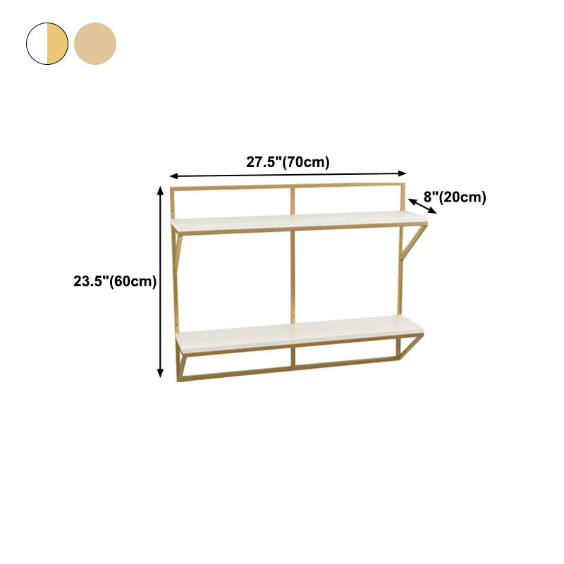 Glam Wall Mounted Bookshelf Iron Frame Glass and Pine Shelf Bookshelf Clearhalo 'Bookcases' 'furn' 'furn_bookcases' 'Furniture' 'furniture_bookcases' 'kitchen' 'kitchen_bookcases' 'Living Room Furniture' 'Office Furniture' 4718863