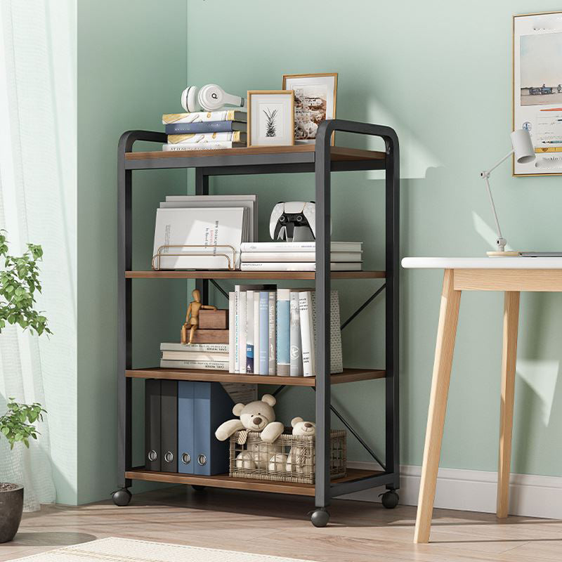 Industrial Open Etagere Bookshelf Steel Frame Manufactured Wood Shelf Bookshelf Clearhalo 'Bookcases' 'furn' 'furn_bookcases' 'Furniture' 'furniture_bookcases' 'kitchen' 'kitchen_bookcases' 'Living Room Furniture' 'Office Furniture' 4718873