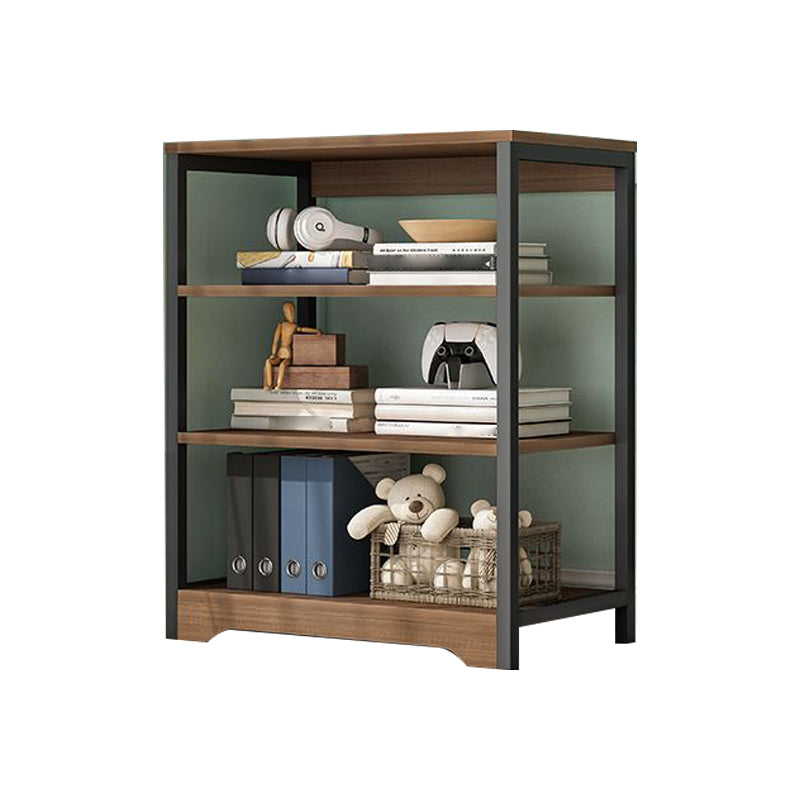 Industrial Open Etagere Bookshelf Steel Frame Manufactured Wood Shelf Bookshelf 19.7"L x 11.8"W x 33.5"H Black-Brown Clearhalo 'Bookcases' 'furn' 'furn_bookcases' 'Furniture' 'furniture_bookcases' 'kitchen' 'kitchen_bookcases' 'Living Room Furniture' 'Office Furniture' 4718878