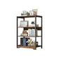 Industrial Open Etagere Bookshelf Steel Frame Manufactured Wood Shelf Bookshelf 23.6"L x 11.8"W x 39.4"H Black-Brown Clearhalo 'Bookcases' 'furn' 'furn_bookcases' 'Furniture' 'furniture_bookcases' 'kitchen' 'kitchen_bookcases' 'Living Room Furniture' 'Office Furniture' 4718879