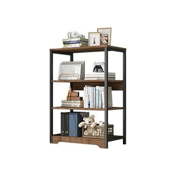 Industrial Open Etagere Bookshelf Steel Frame Manufactured Wood Shelf Bookshelf 23.6"L x 11.8"W x 39.4"H Black-Brown Clearhalo 'Bookcases' 'furn' 'furn_bookcases' 'Furniture' 'furniture_bookcases' 'kitchen' 'kitchen_bookcases' 'Living Room Furniture' 'Office Furniture' 4718879