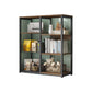 Industrial Open Etagere Bookshelf Steel Frame Manufactured Wood Shelf Bookshelf 31.5"L x 11.8"W x 39.8"H Black-Brown Clearhalo 'Bookcases' 'furn' 'furn_bookcases' 'Furniture' 'furniture_bookcases' 'kitchen' 'kitchen_bookcases' 'Living Room Furniture' 'Office Furniture' 4718881