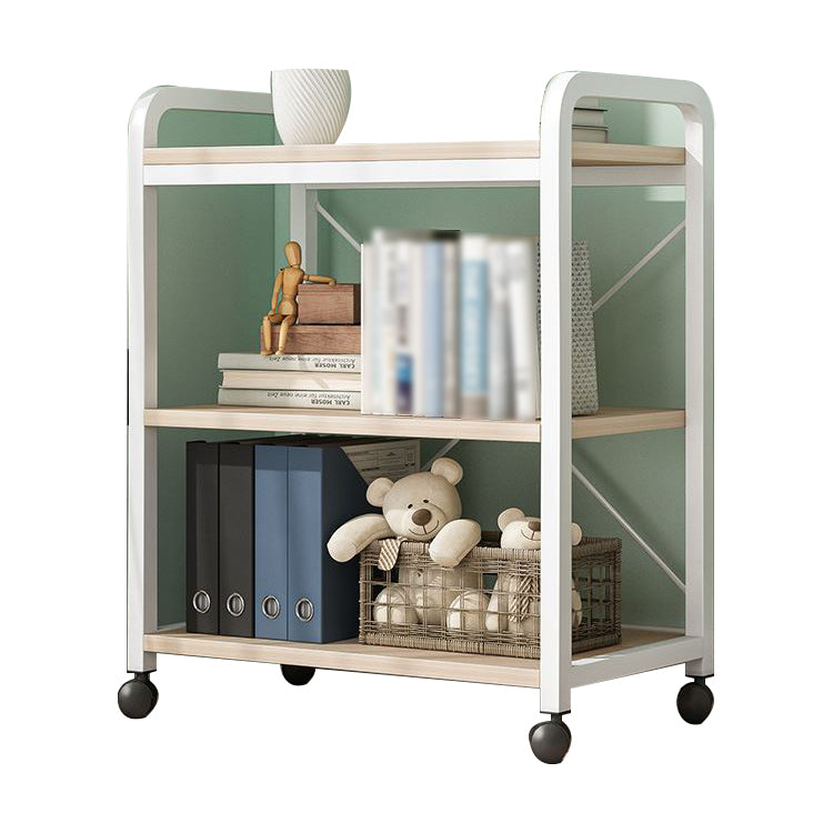 Industrial Open Etagere Bookshelf Steel Frame Manufactured Wood Shelf Bookshelf 24"L x 12"W x 31"H White-Wood Clearhalo 'Bookcases' 'furn' 'furn_bookcases' 'Furniture' 'furniture_bookcases' 'kitchen' 'kitchen_bookcases' 'Living Room Furniture' 'Office Furniture' 4718890