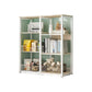 Industrial Open Etagere Bookshelf Steel Frame Manufactured Wood Shelf Bookshelf 31.5"L x 11.8"W x 39.8"H White-Wood Clearhalo 'Bookcases' 'furn' 'furn_bookcases' 'Furniture' 'furniture_bookcases' 'kitchen' 'kitchen_bookcases' 'Living Room Furniture' 'Office Furniture' 4718894