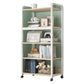 Industrial Open Etagere Bookshelf Steel Frame Manufactured Wood Shelf Bookshelf 23.6"L x 11.8"W x 55.5"H White-Wood Clearhalo 'Bookcases' 'furn' 'furn_bookcases' 'Furniture' 'furniture_bookcases' 'kitchen' 'kitchen_bookcases' 'Living Room Furniture' 'Office Furniture' 4718897