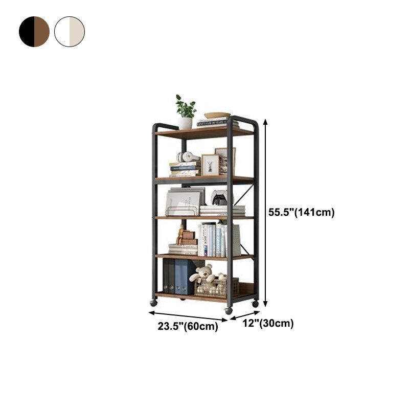 Industrial Open Etagere Bookshelf Steel Frame Manufactured Wood Shelf Bookshelf Clearhalo 'Bookcases' 'furn' 'furn_bookcases' 'Furniture' 'furniture_bookcases' 'kitchen' 'kitchen_bookcases' 'Living Room Furniture' 'Office Furniture' 4718904