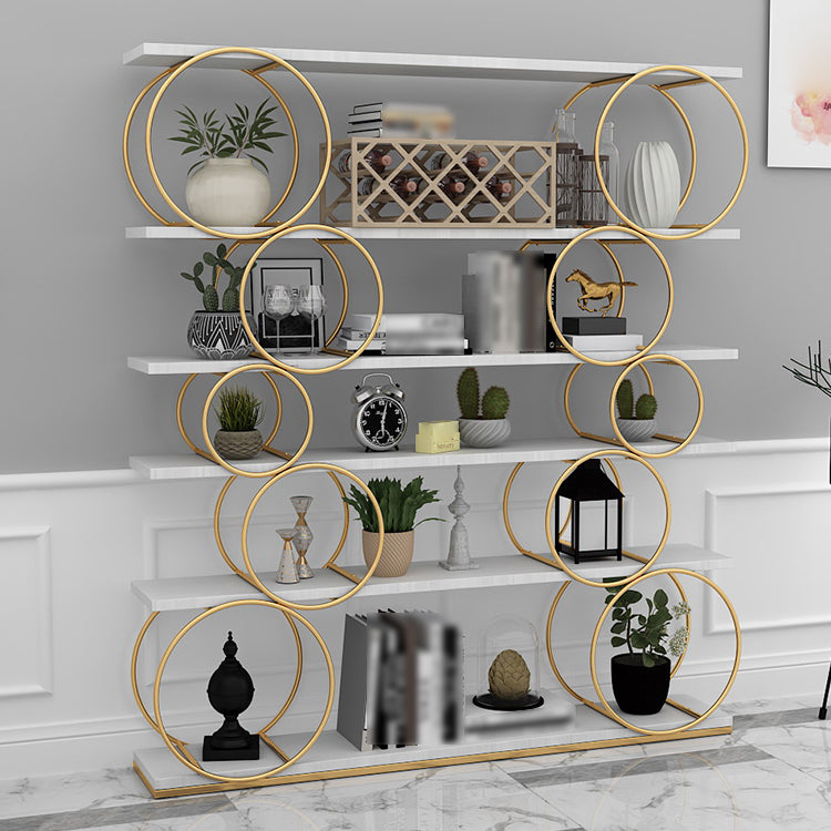 11.81"W Bookshelf Glam Style Open Back Bookcase for Office Study Room Home Clearhalo 'Bookcases' 'furn' 'furn_bookcases' 'Furniture' 'furniture_bookcases' 'kitchen' 'kitchen_bookcases' 'Living Room Furniture' 'Office Furniture' 4718911