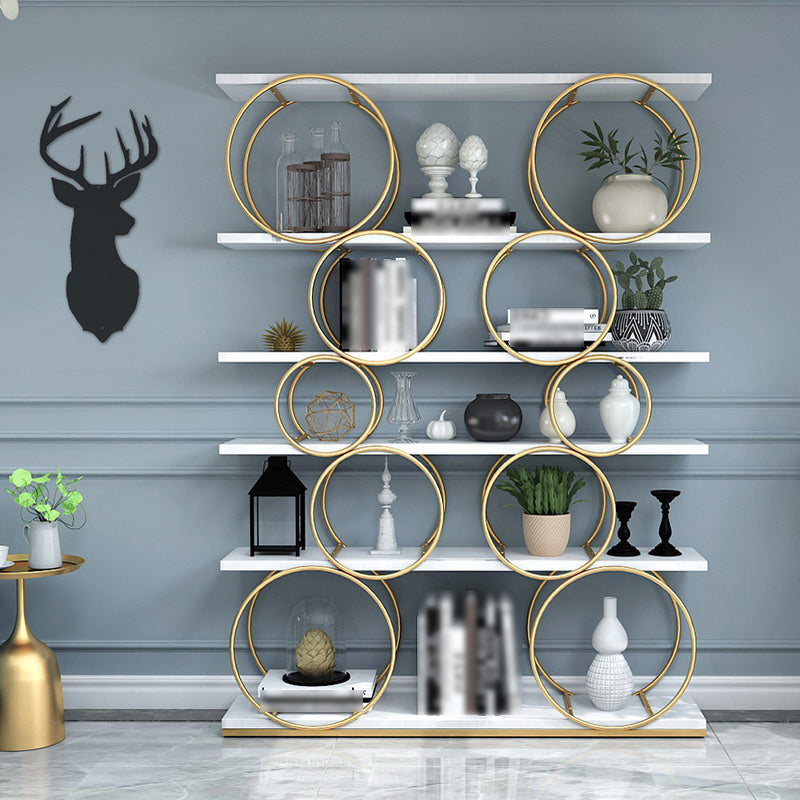 11.81"W Bookshelf Glam Style Open Back Bookcase for Office Study Room Home 59.1"L x 11.8"W x 76.8"H Clearhalo 'Bookcases' 'furn' 'furn_bookcases' 'Furniture' 'furniture_bookcases' 'kitchen' 'kitchen_bookcases' 'Living Room Furniture' 'Office Furniture' 4718914