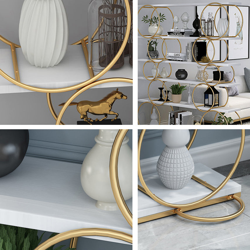 11.81"W Bookshelf Glam Style Open Back Bookcase for Office Study Room Home Clearhalo 'Bookcases' 'furn' 'furn_bookcases' 'Furniture' 'furniture_bookcases' 'kitchen' 'kitchen_bookcases' 'Living Room Furniture' 'Office Furniture' 4718919