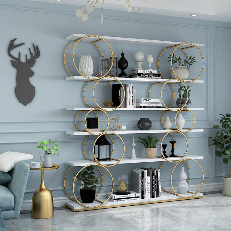 11.81"W Bookshelf Glam Style Open Back Bookcase for Office Study Room Home Clearhalo 'Bookcases' 'furn' 'furn_bookcases' 'Furniture' 'furniture_bookcases' 'kitchen' 'kitchen_bookcases' 'Living Room Furniture' 'Office Furniture' 4718923