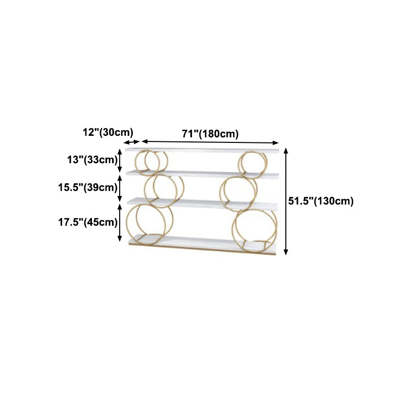11.81"W Bookshelf Glam Style Open Back Bookcase for Office Study Room Home Clearhalo 'Bookcases' 'furn' 'furn_bookcases' 'Furniture' 'furniture_bookcases' 'kitchen' 'kitchen_bookcases' 'Living Room Furniture' 'Office Furniture' 4718929