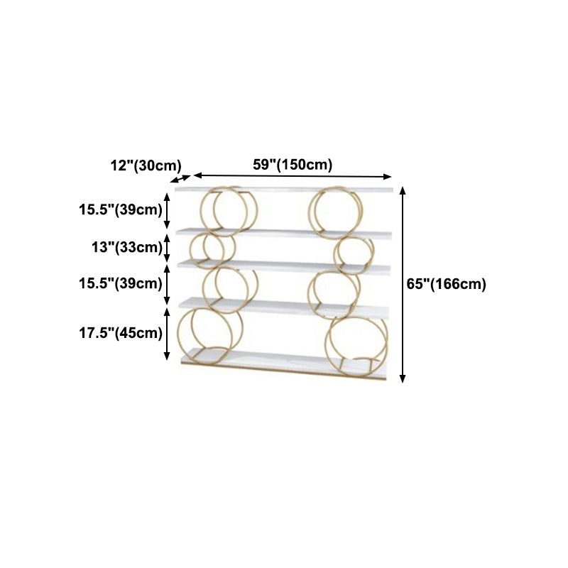 11.81"W Bookshelf Glam Style Open Back Bookcase for Office Study Room Home Clearhalo 'Bookcases' 'furn' 'furn_bookcases' 'Furniture' 'furniture_bookcases' 'kitchen' 'kitchen_bookcases' 'Living Room Furniture' 'Office Furniture' 4718930