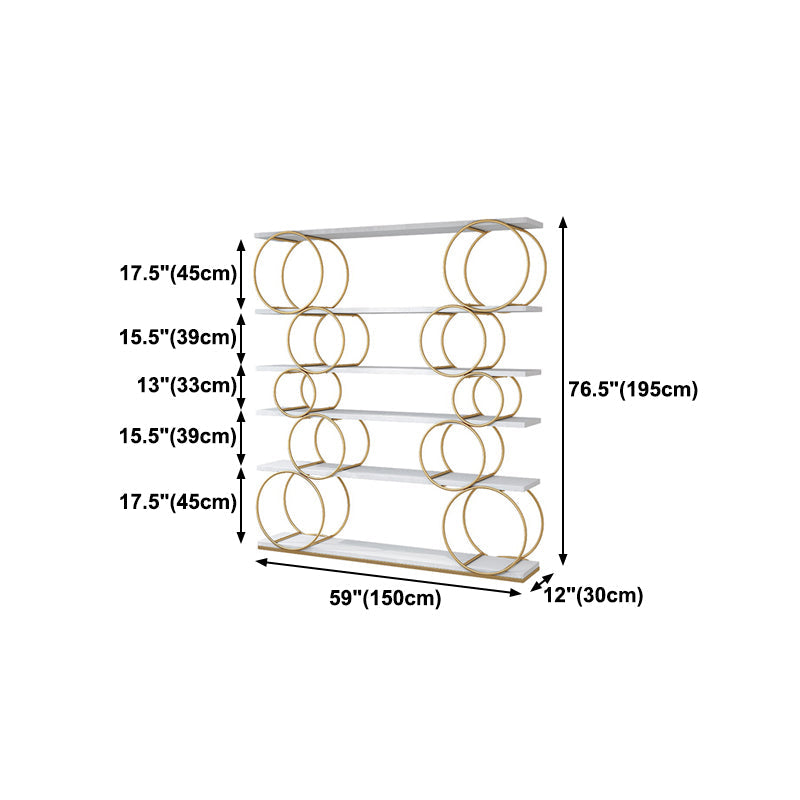 11.81"W Bookshelf Glam Style Open Back Bookcase for Office Study Room Home Clearhalo 'Bookcases' 'furn' 'furn_bookcases' 'Furniture' 'furniture_bookcases' 'kitchen' 'kitchen_bookcases' 'Living Room Furniture' 'Office Furniture' 4718932