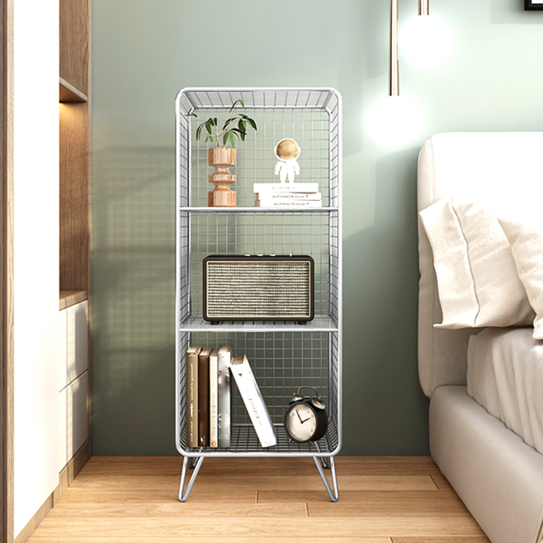 Glam Metal Iron Standard Bookshelf Vertical Closed Back Bookshelf Clearhalo 'Bookcases' 'furn' 'furn_bookcases' 'Furniture' 'furniture_bookcases' 'kitchen' 'kitchen_bookcases' 'Living Room Furniture' 'Office Furniture' 4718934