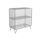 Glam Metal Iron Standard Bookshelf Vertical Closed Back Bookshelf 24"L x 12"W x 28"H Silver Clearhalo 'Bookcases' 'furn' 'furn_bookcases' 'Furniture' 'furniture_bookcases' 'kitchen' 'kitchen_bookcases' 'Living Room Furniture' 'Office Furniture' 4718943