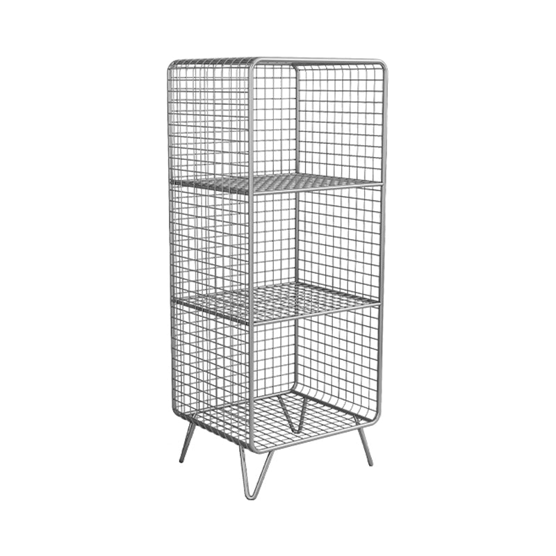 Glam Metal Iron Standard Bookshelf Vertical Closed Back Bookshelf 14"L x 12"W x 35"H Silver Clearhalo 'Bookcases' 'furn' 'furn_bookcases' 'Furniture' 'furniture_bookcases' 'kitchen' 'kitchen_bookcases' 'Living Room Furniture' 'Office Furniture' 4718944