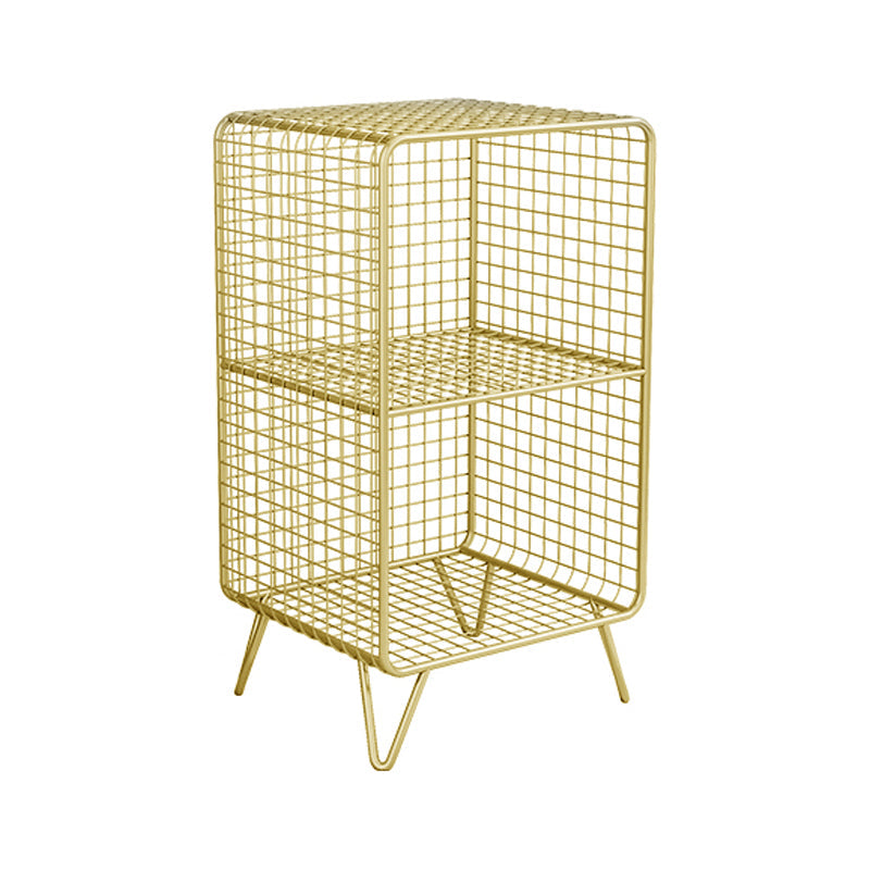 Glam Metal Iron Standard Bookshelf Vertical Closed Back Bookshelf 14"L x 12"W x 26"H Gold Clearhalo 'Bookcases' 'furn' 'furn_bookcases' 'Furniture' 'furniture_bookcases' 'kitchen' 'kitchen_bookcases' 'Living Room Furniture' 'Office Furniture' 4718947