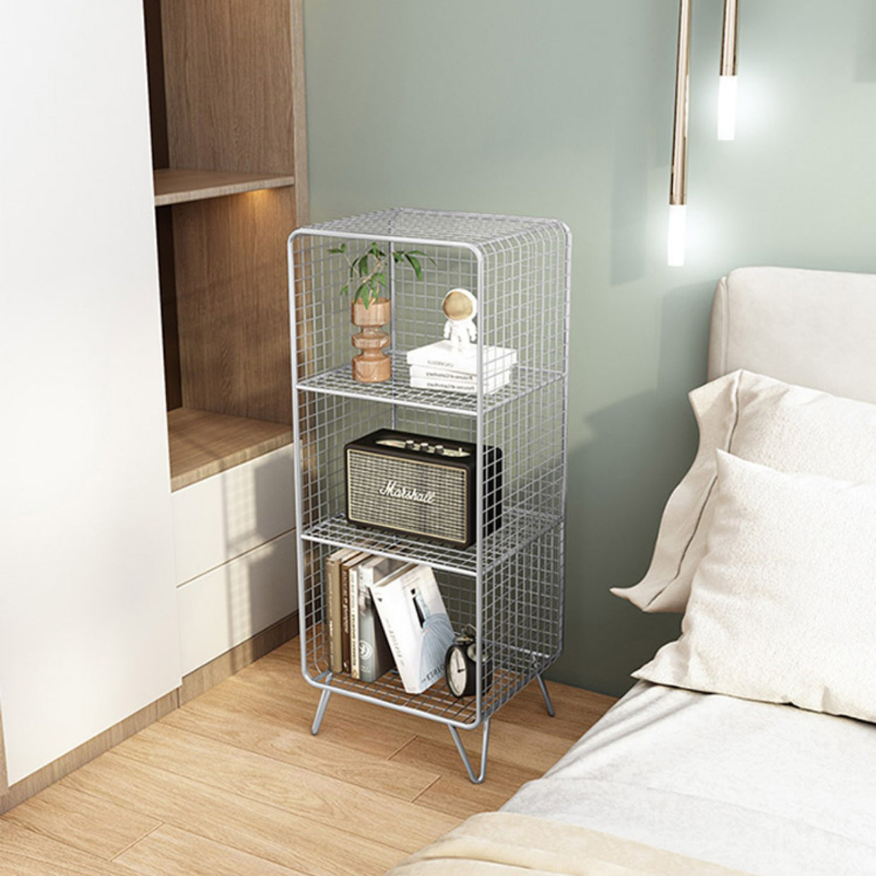 Glam Metal Iron Standard Bookshelf Vertical Closed Back Bookshelf Clearhalo 'Bookcases' 'furn' 'furn_bookcases' 'Furniture' 'furniture_bookcases' 'kitchen' 'kitchen_bookcases' 'Living Room Furniture' 'Office Furniture' 4718956