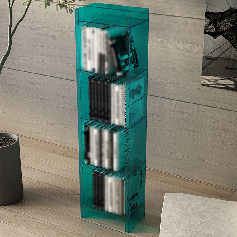 Glam Vertical Standard Bookshelf Acrylic Closed Back Bookshelf for Living Room Clearhalo 'Bookcases' 'furn' 'furn_bookcases' 'Furniture' 'furniture_bookcases' 'kitchen' 'kitchen_bookcases' 'Living Room Furniture' 'Office Furniture' 4718965