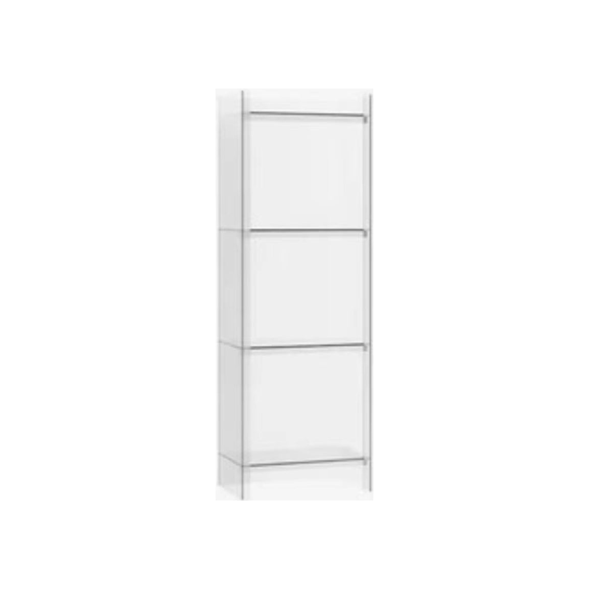 Glam Vertical Standard Bookshelf Acrylic Closed Back Bookshelf for Living Room 15.7"L x 9.8"W x 46.5"H Clear Clearhalo 'Bookcases' 'furn' 'furn_bookcases' 'Furniture' 'furniture_bookcases' 'kitchen' 'kitchen_bookcases' 'Living Room Furniture' 'Office Furniture' 4718969