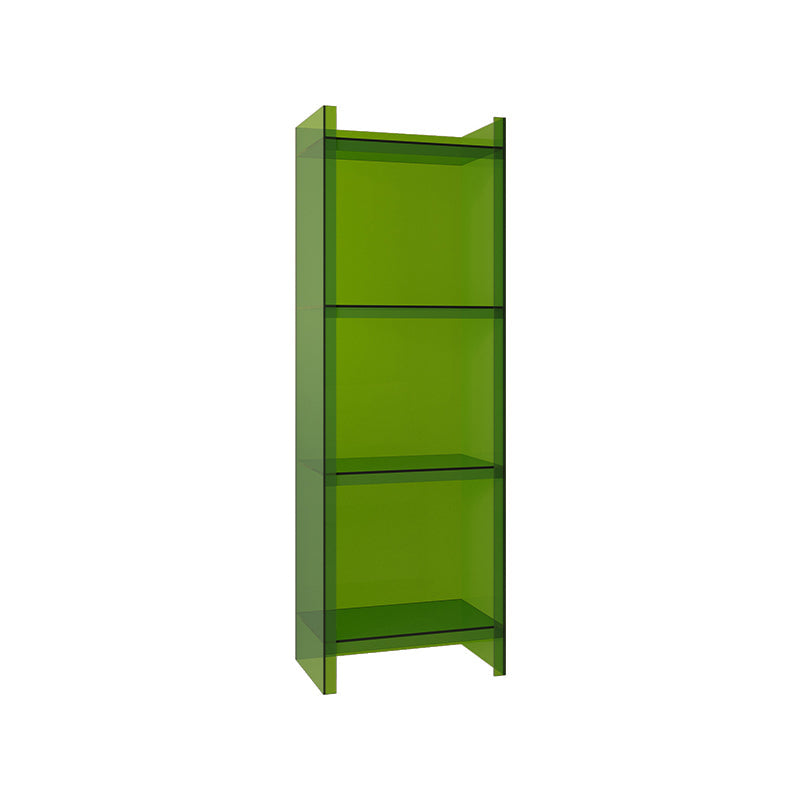 Glam Vertical Standard Bookshelf Acrylic Closed Back Bookshelf for Living Room 15.7"L x 9.8"W x 46.5"H Dark Green Clearhalo 'Bookcases' 'furn' 'furn_bookcases' 'Furniture' 'furniture_bookcases' 'kitchen' 'kitchen_bookcases' 'Living Room Furniture' 'Office Furniture' 4718979