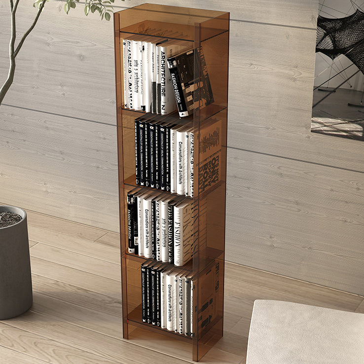 Glam Vertical Standard Bookshelf Acrylic Closed Back Bookshelf for Living Room Clearhalo 'Bookcases' 'furn' 'furn_bookcases' 'Furniture' 'furniture_bookcases' 'kitchen' 'kitchen_bookcases' 'Living Room Furniture' 'Office Furniture' 4718982