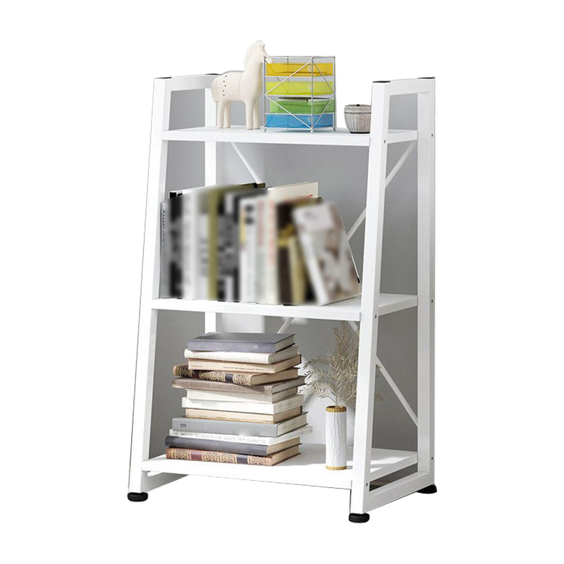 Industrial Vertical Open Bookshelf Metal Frame Manufactured Wood Shelf Bookshelf 13.8"L x 11.8"W x 31.5"H White Clearhalo 'Bookcases' 'furn' 'furn_bookcases' 'Furniture' 'furniture_bookcases' 'kitchen' 'kitchen_bookcases' 'Living Room Furniture' 'Office Furniture' 4718993