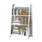 Industrial Vertical Open Bookshelf Metal Frame Manufactured Wood Shelf Bookshelf 24"L x 12"W x 47"H White Clearhalo 'Bookcases' 'furn' 'furn_bookcases' 'Furniture' 'furniture_bookcases' 'kitchen' 'kitchen_bookcases' 'Living Room Furniture' 'Office Furniture' 4718999