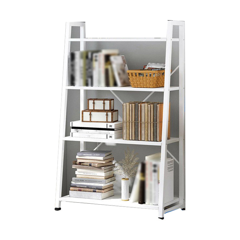 Industrial Vertical Open Bookshelf Metal Frame Manufactured Wood Shelf Bookshelf 24"L x 12"W x 47"H White Clearhalo 'Bookcases' 'furn' 'furn_bookcases' 'Furniture' 'furniture_bookcases' 'kitchen' 'kitchen_bookcases' 'Living Room Furniture' 'Office Furniture' 4718999