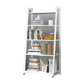 Industrial Vertical Open Bookshelf Metal Frame Manufactured Wood Shelf Bookshelf 24.4"L x 13"W x 59.1"H White Clearhalo 'Bookcases' 'furn' 'furn_bookcases' 'Furniture' 'furniture_bookcases' 'kitchen' 'kitchen_bookcases' 'Living Room Furniture' 'Office Furniture' 4719003