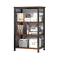 Industrial Vertical Open Bookshelf Metal Frame Manufactured Wood Shelf Bookshelf 20"L x 12"W x 35"H Black-Brown Clearhalo 'Bookcases' 'furn' 'furn_bookcases' 'Furniture' 'furniture_bookcases' 'kitchen' 'kitchen_bookcases' 'Living Room Furniture' 'Office Furniture' 4719005