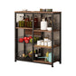 Industrial Vertical Open Bookshelf Metal Frame Manufactured Wood Shelf Bookshelf 32.3"L x 11.8"W x 40.2"H Black-Brown Clearhalo 'Bookcases' 'furn' 'furn_bookcases' 'Furniture' 'furniture_bookcases' 'kitchen' 'kitchen_bookcases' 'Living Room Furniture' 'Office Furniture' 4719007