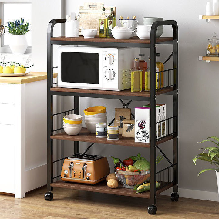 Industrial Vertical Open Bookshelf Metal Frame Manufactured Wood Shelf Bookshelf 23.6"L x 11.8"W x 43.7"H Black-Brown Clearhalo 'Bookcases' 'furn' 'furn_bookcases' 'Furniture' 'furniture_bookcases' 'kitchen' 'kitchen_bookcases' 'Living Room Furniture' 'Office Furniture' 4719009