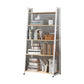 Industrial Vertical Open Bookshelf Metal Frame Manufactured Wood Shelf Bookshelf 24.4"L x 13"W x 59.1"H White-Wood Clearhalo 'Bookcases' 'furn' 'furn_bookcases' 'Furniture' 'furniture_bookcases' 'kitchen' 'kitchen_bookcases' 'Living Room Furniture' 'Office Furniture' 4719015