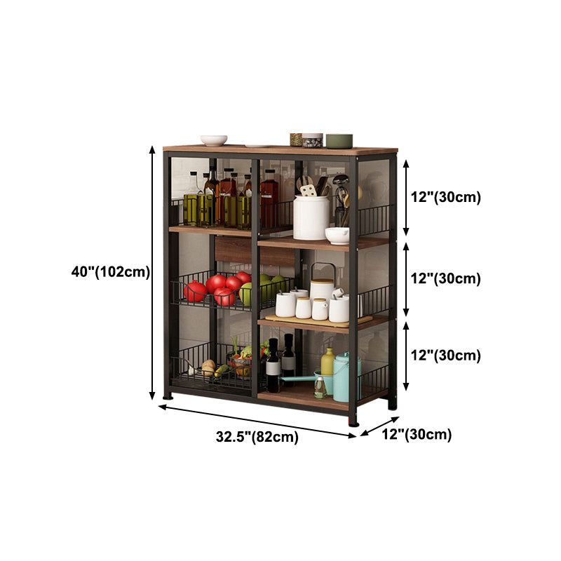 Industrial Vertical Open Bookshelf Metal Frame Manufactured Wood Shelf Bookshelf Clearhalo 'Bookcases' 'furn' 'furn_bookcases' 'Furniture' 'furniture_bookcases' 'kitchen' 'kitchen_bookcases' 'Living Room Furniture' 'Office Furniture' 4719026