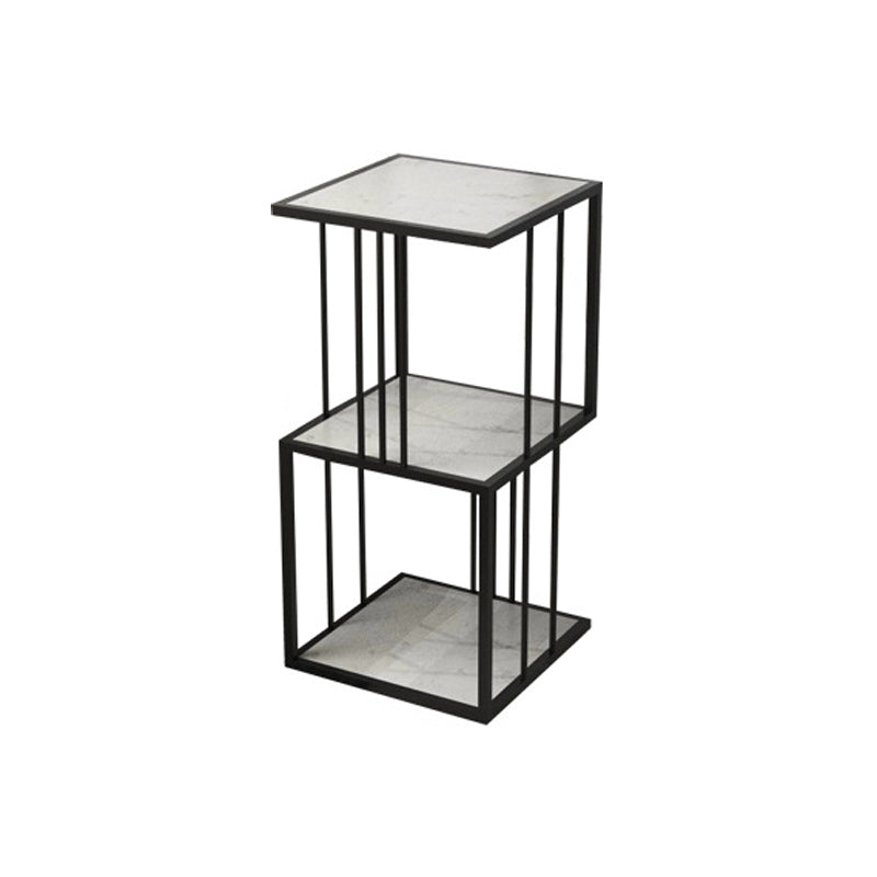 Glam Open Etagere Bookshelf Vertical Iron Bookshelf for Home 13.8"L x 13.8"W x 35.4"H Black Clearhalo 'Bookcases' 'furn' 'furn_bookcases' 'Furniture' 'furniture_bookcases' 'kitchen' 'kitchen_bookcases' 'Living Room Furniture' 'Office Furniture' 4719028