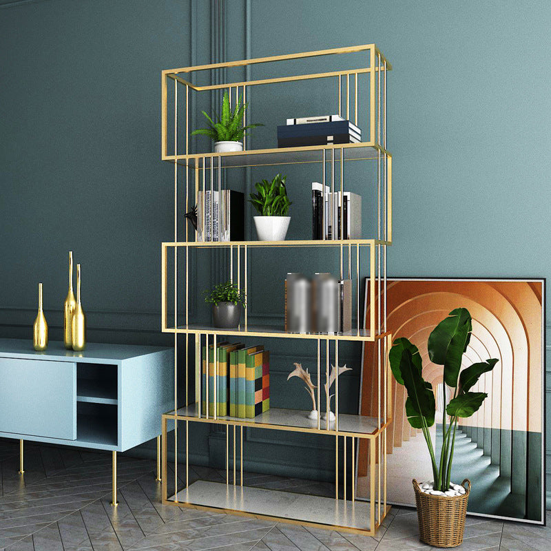 Glam Open Etagere Bookshelf Vertical Iron Bookshelf for Home Clearhalo 'Bookcases' 'furn' 'furn_bookcases' 'Furniture' 'furniture_bookcases' 'kitchen' 'kitchen_bookcases' 'Living Room Furniture' 'Office Furniture' 4719029