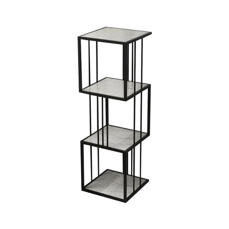 Glam Open Etagere Bookshelf Vertical Iron Bookshelf for Home 14"L x 14"W x 47"H Black Clearhalo 'Bookcases' 'furn' 'furn_bookcases' 'Furniture' 'furniture_bookcases' 'kitchen' 'kitchen_bookcases' 'Living Room Furniture' 'Office Furniture' 4719030